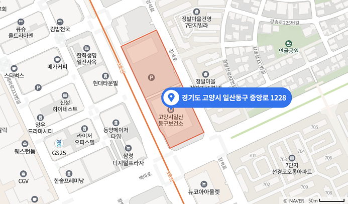 경기도 고양시 일산동구 중앙로 1228 지도